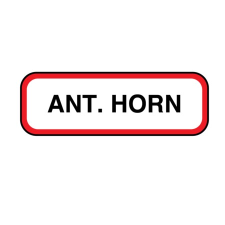 Position Labels - Ant. Horn 1/2 X 1-1/2 White W/Red & Black